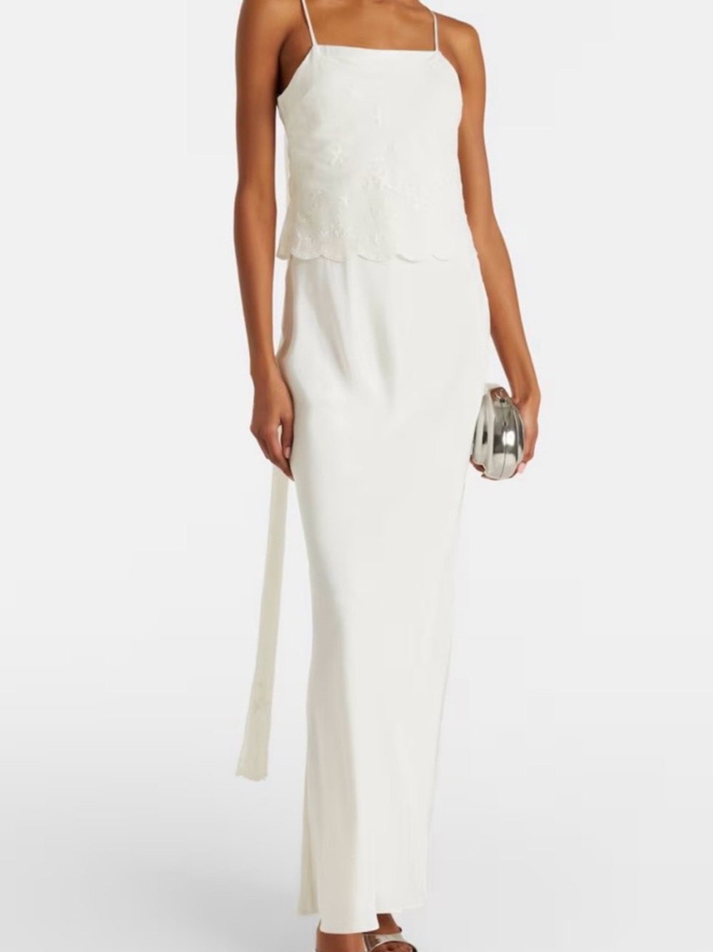 Posse
Cove tulle-trimmed silk-blend satin maxi dress